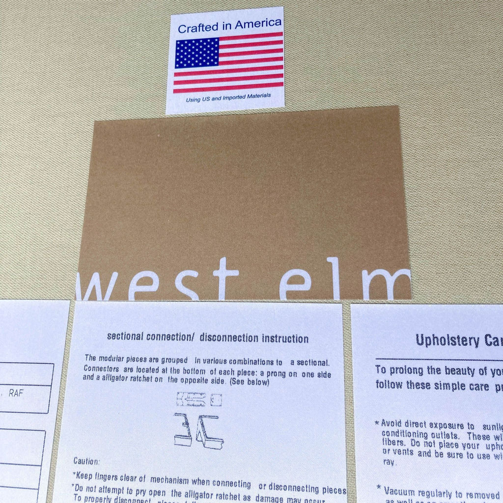 West Elm Grey Andes Sectional With Ottoman