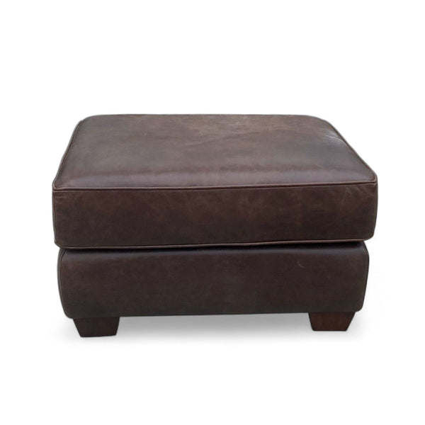 the curated nomad arkin brown leather ottoman