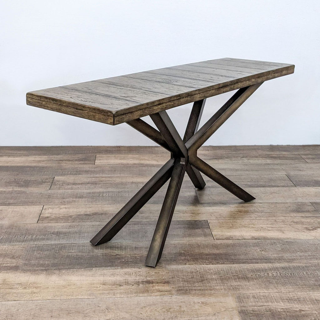 Pottery Barn Reclaimed Wood and Metal Console Table