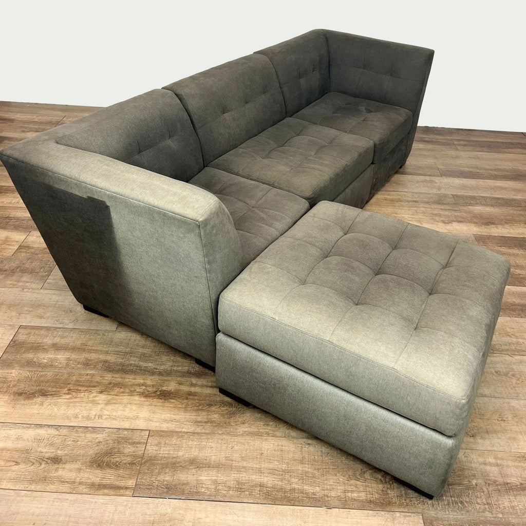 Jonathan Louis Four Piece Modular Charcoal Grey Contemporary Sectional