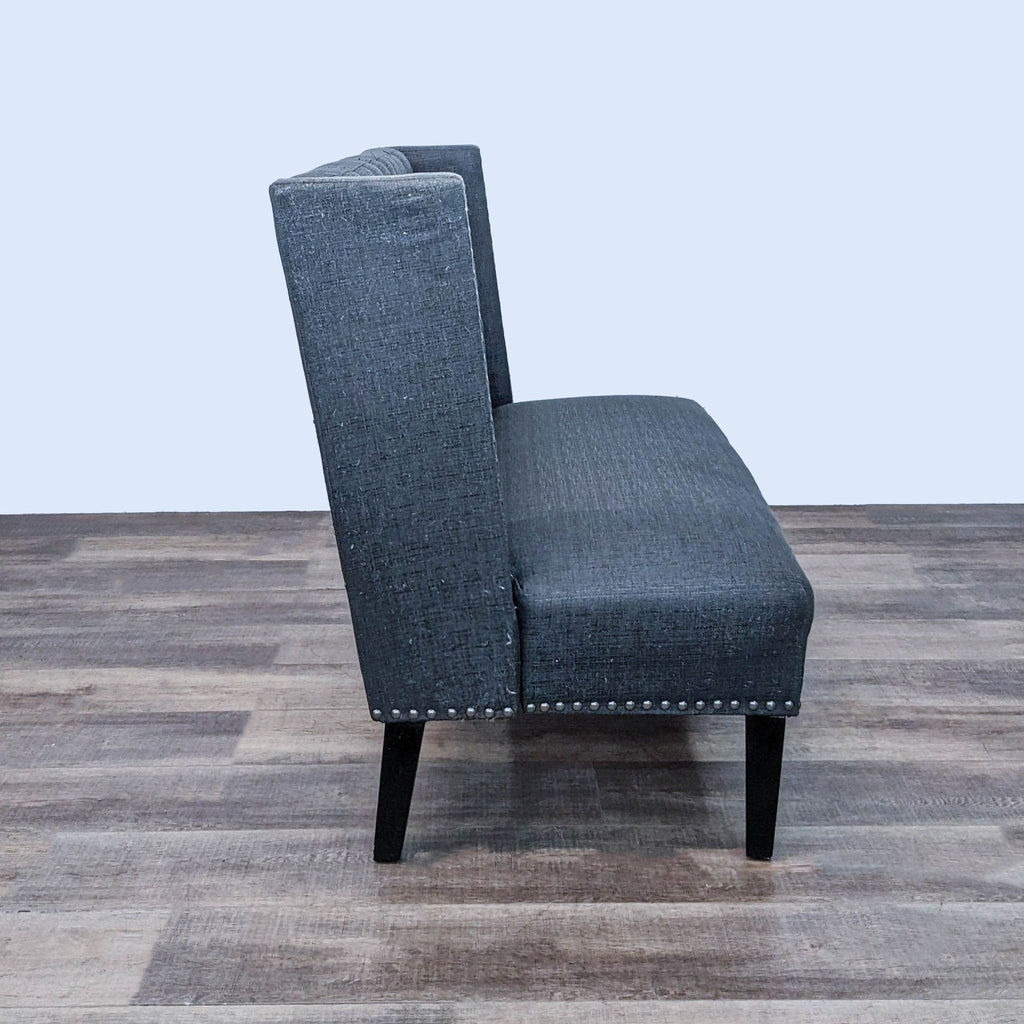 Gray Upholstered Banquette