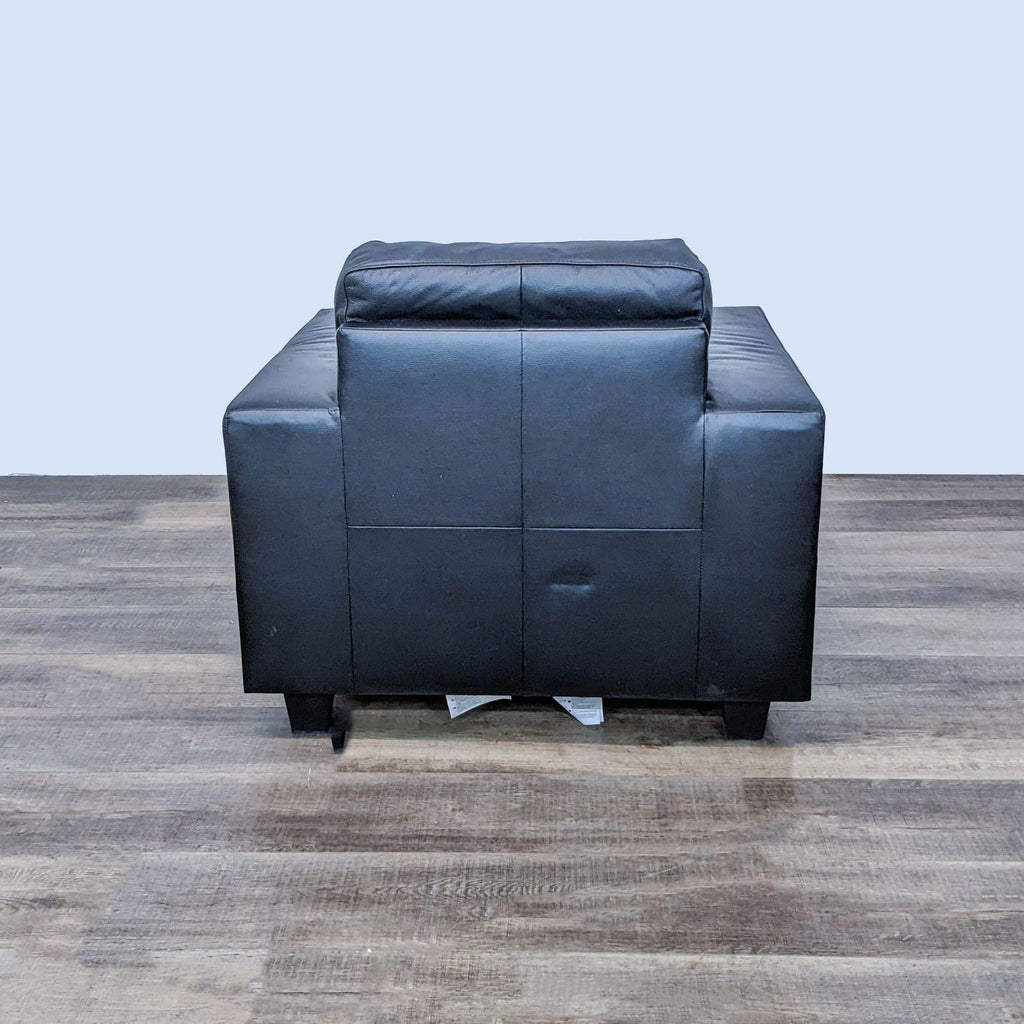 IKEA Skogaby Black Faux Leather Contemporary Club Chair