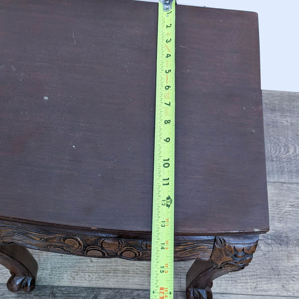 Carved Solid Wood Asian Coffee/Tea Table with 6 Nesting Stools
