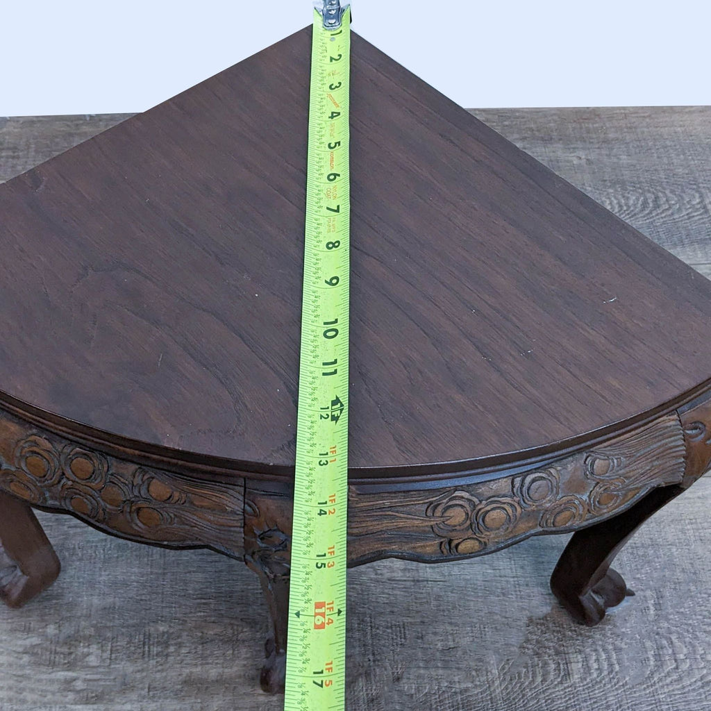 Carved Solid Wood Asian Coffee/Tea Table with 6 Nesting Stools