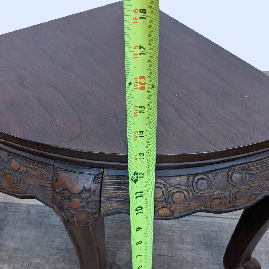 Carved Solid Wood Asian Coffee/Tea Table with 6 Nesting Stools
