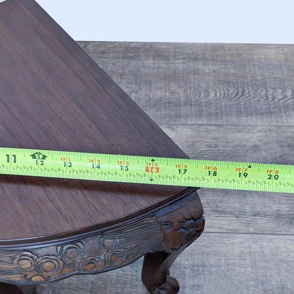 Carved Solid Wood Asian Coffee/Tea Table with 6 Nesting Stools