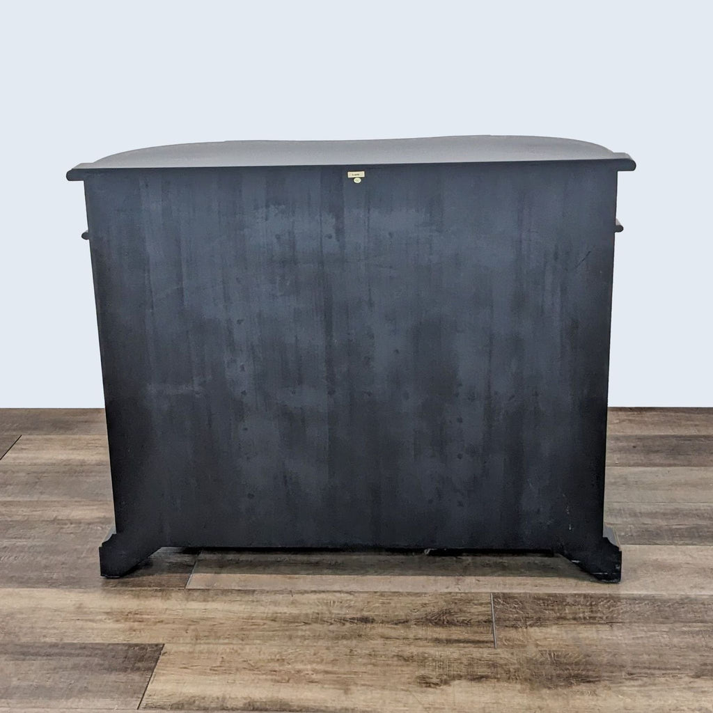 Back view of the Ethan Allen cabinet featuring a smooth crackle finish.