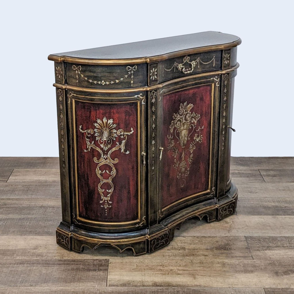 Ethan Allen Painted Demilune Cabinet