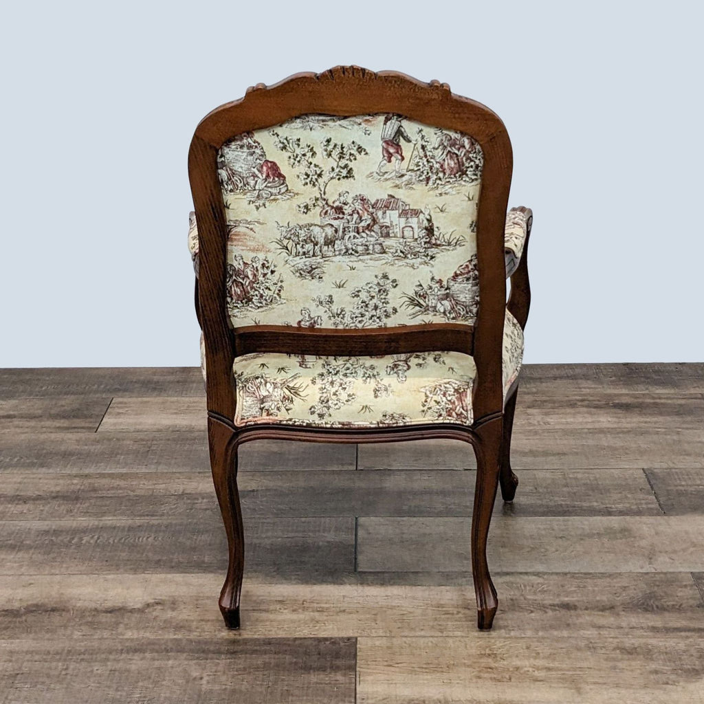 Classic French Provincial Style Armchair with Pastoral Upholstery