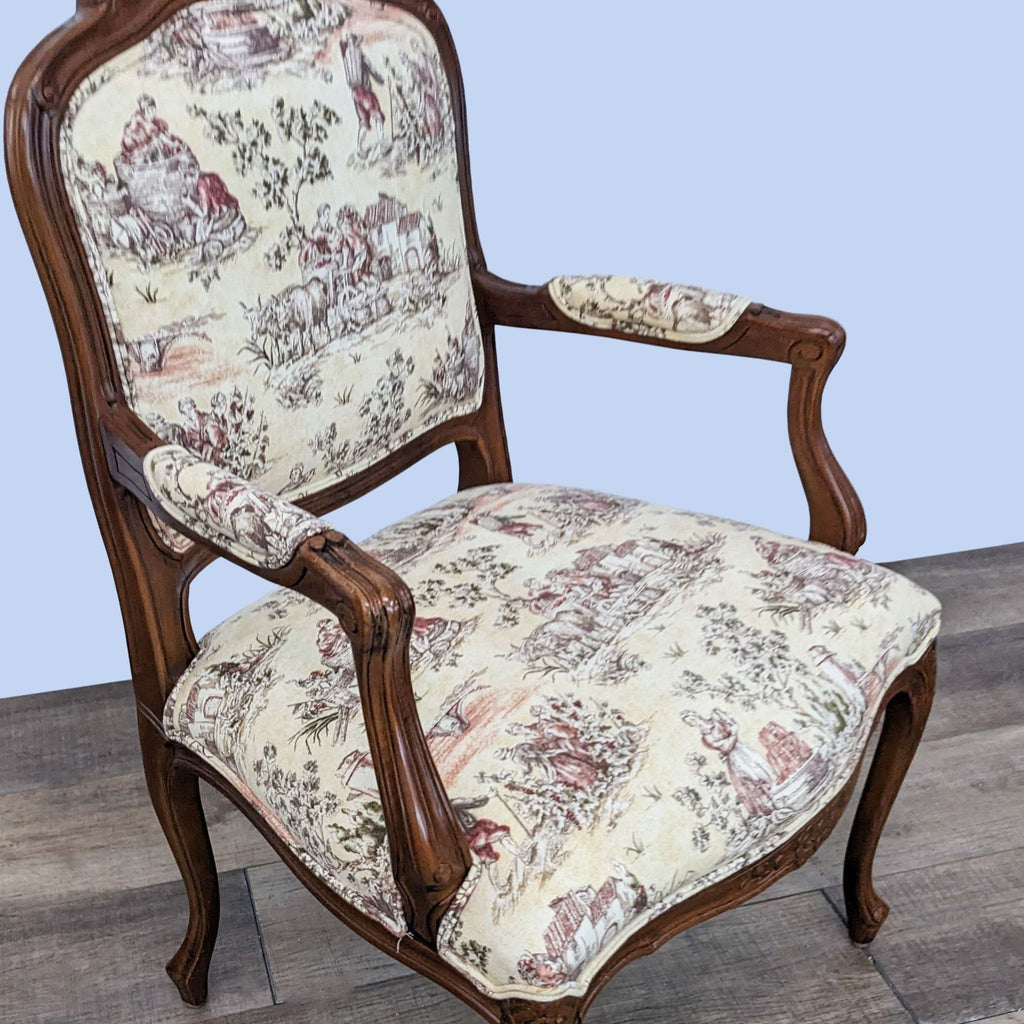 Elegant Reperch armchair featuring a hardwood frame, comfortable armrests, and a countryside fabric design.
