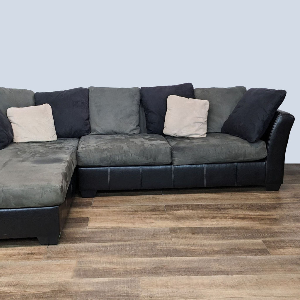 Ashley Furniture Jacurso 2-Piece Sectional with Chaise in Charcoal