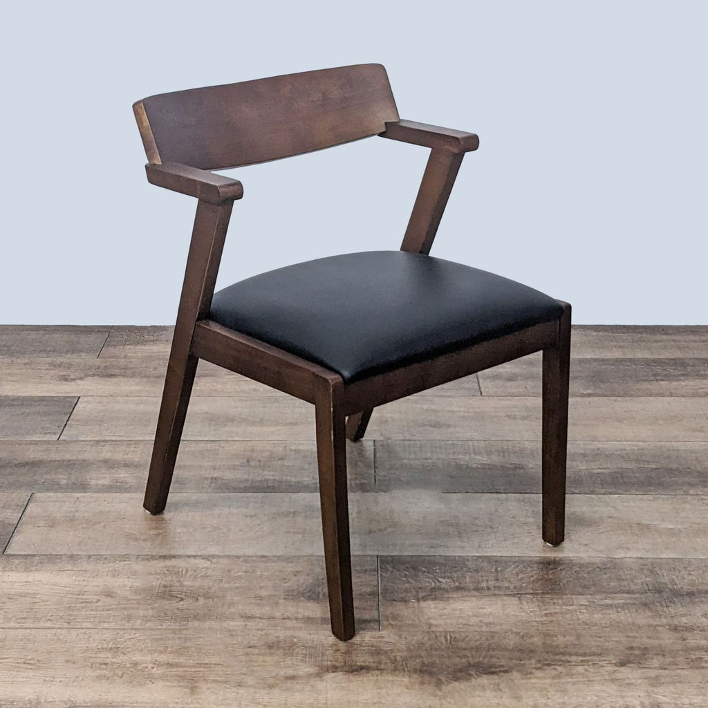 Article Zola Black Leather Mid Century Inspired Dining Armchair