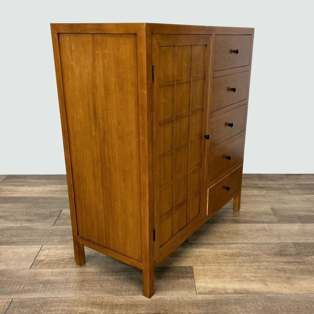 Crate & Barrell Bamboo Dresser with Cabinet by Maria Yee