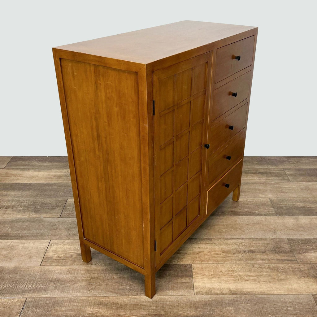 Crate & Barrell Bamboo Dresser with Cabinet by Maria Yee