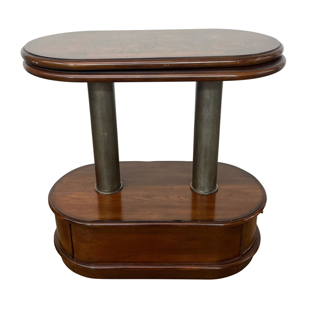 Reperch end table with extendable top, showcasing both tiers against a white background.