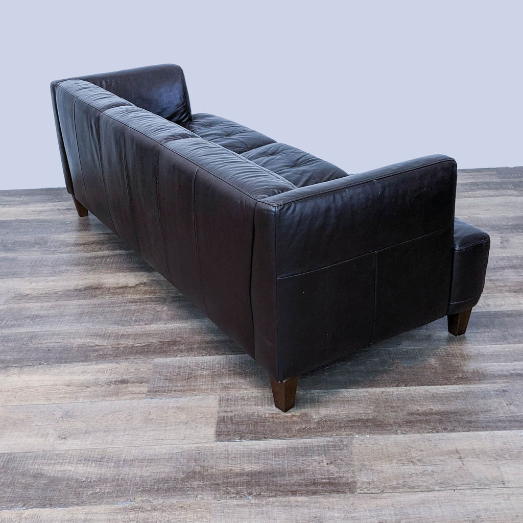 Chateau D’Ax Leather Tufted Transitional Sofa