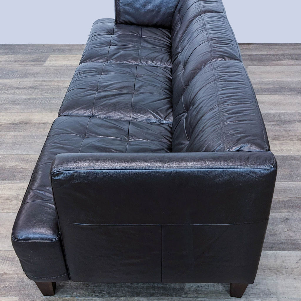 Chateau D’Ax Leather Tufted Transitional Sofa