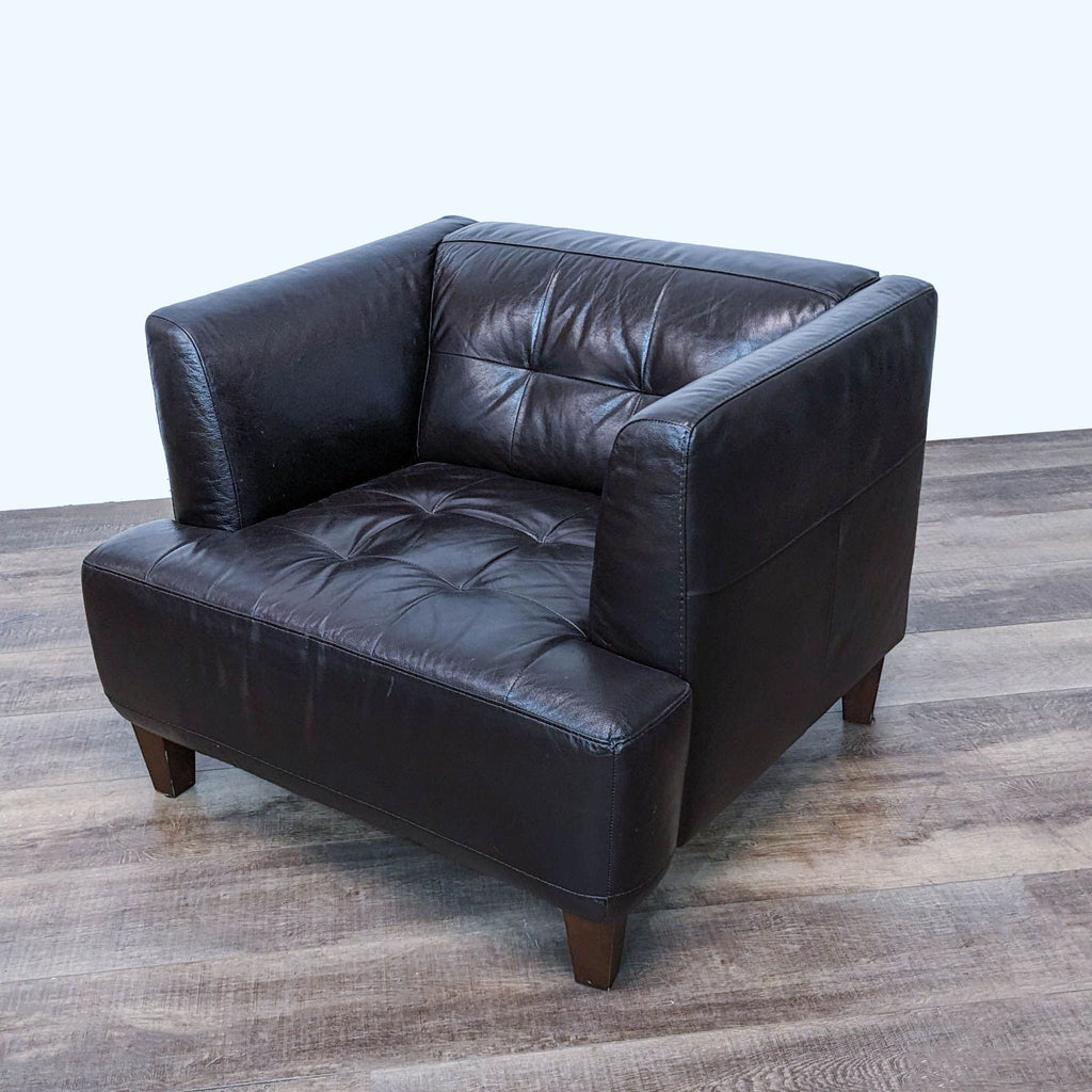 Chateau d'Ax Elegant Brown Leather Lounge Chair