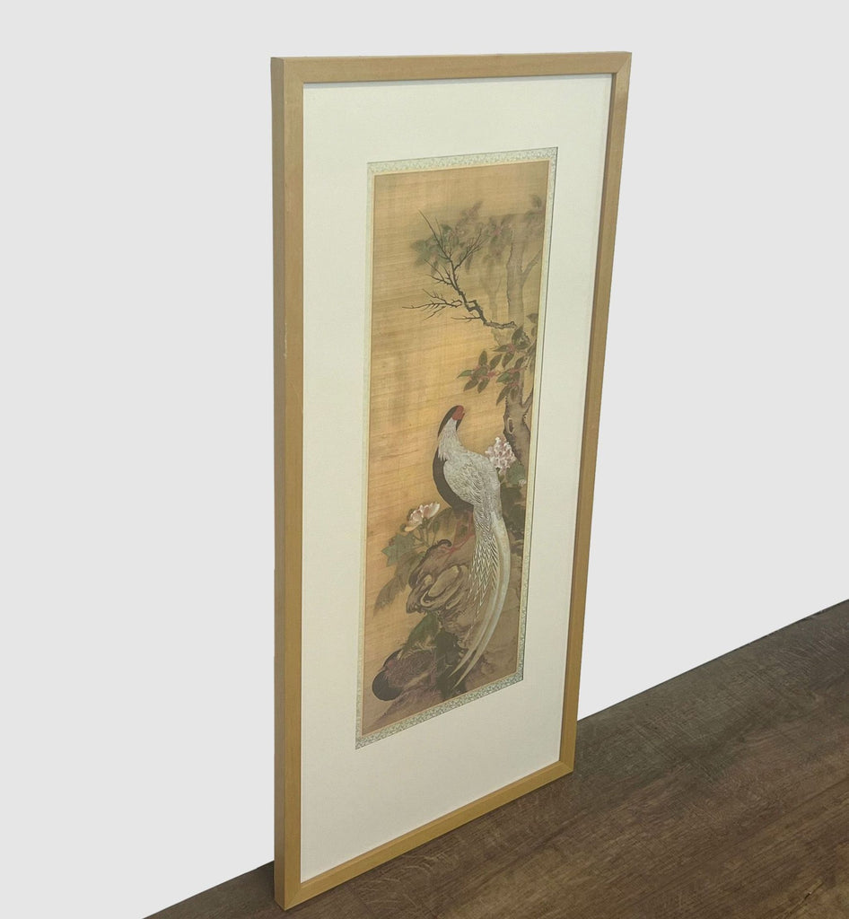 Framed Japanese Bird and Botanical Art Print