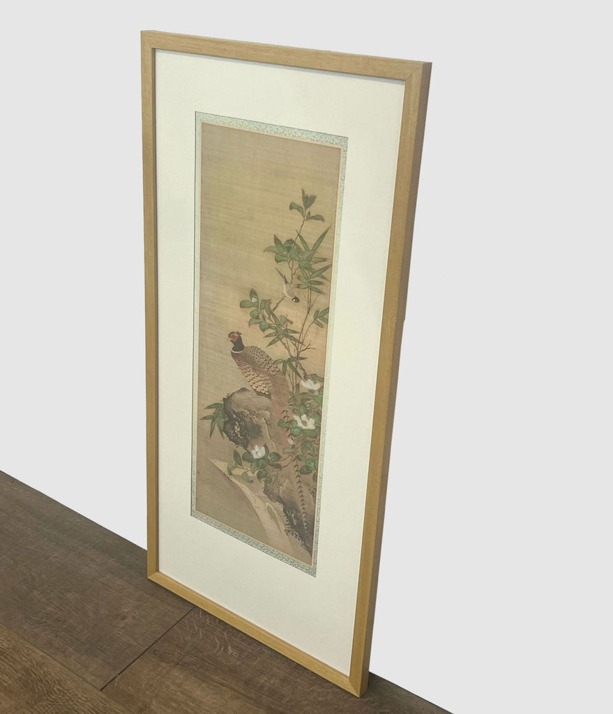 Framed Japanese Bird and Botanical Art Print