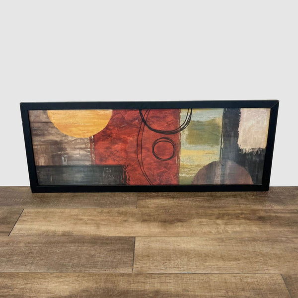 Giclee print "Within Reason" by Brent Nelson with abstract red, yellow, and gray tones, framed, by Z Gallerie.