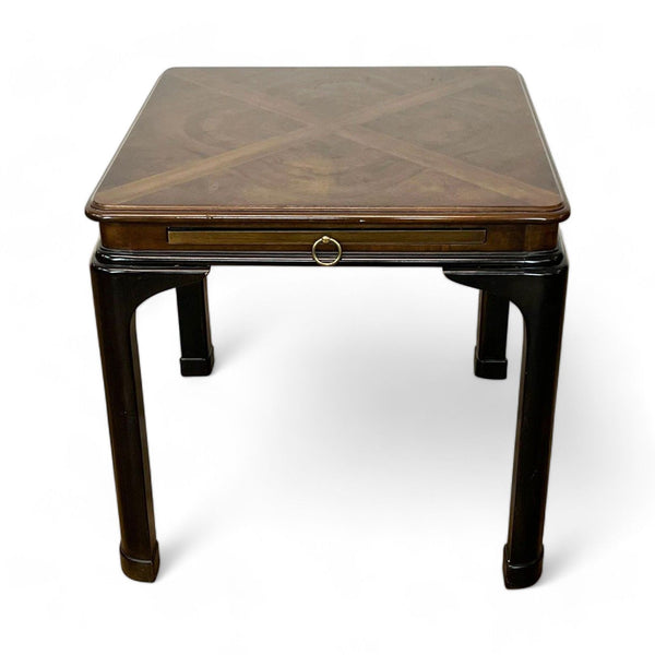 1. Reperch brand end table with a square top, inlaid wood pattern, and a single drawer, on a white background.