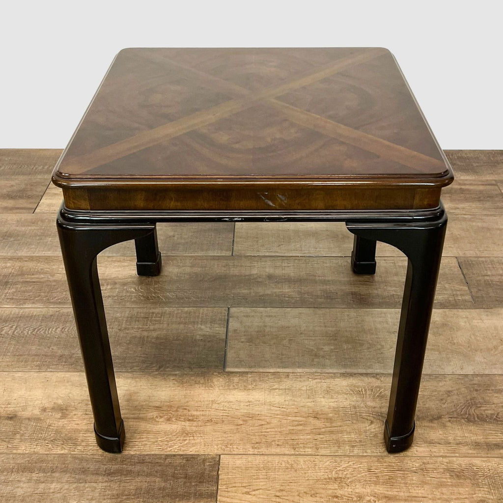 Inlaid End Table with Pull-Out Tray