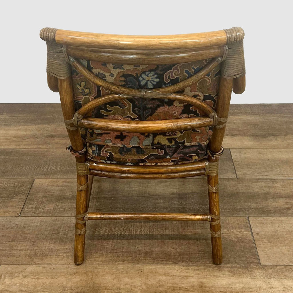 Vintage McGuire Bamboo Cushioned  Mid Century Dining Armchair