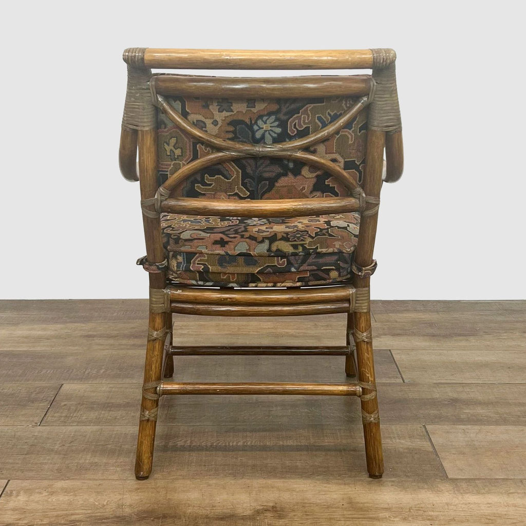 Vintage McGuire Bamboo Cushioned  Mid Century Dining Armchair