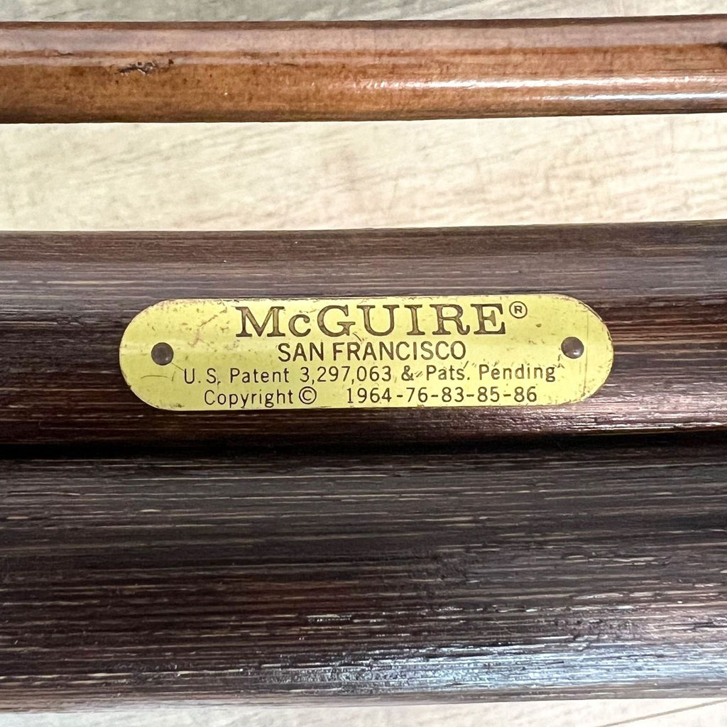 Vintage McGuire Bamboo Cushioned  Mid Century Dining Armchair