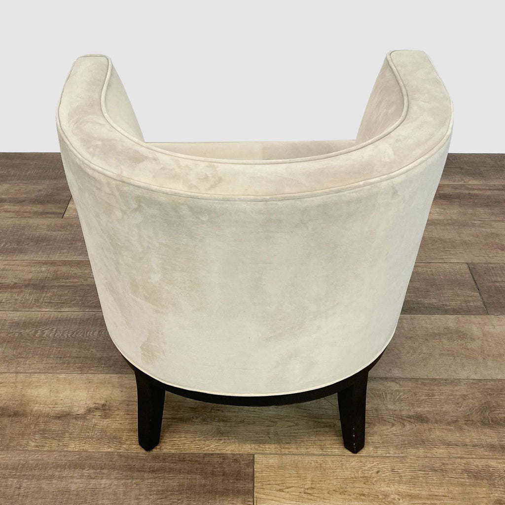 Contemporary Beige Barrel Back Accent Chair