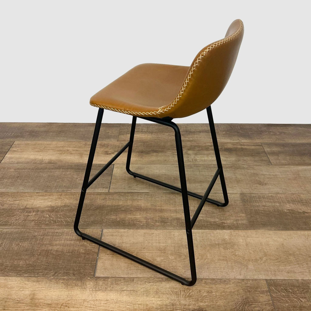 Amazon Modern Faux Leather Stool with Metal Frame