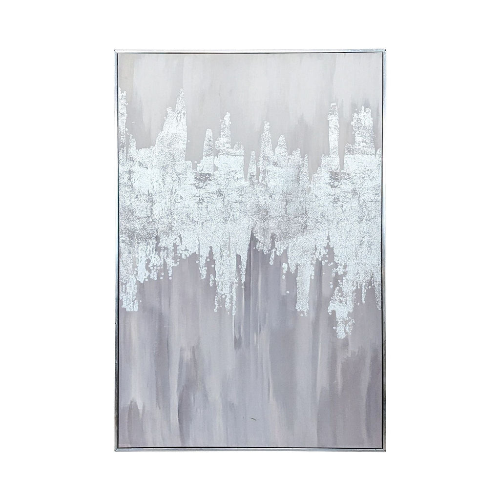 1. Abstract cityscape canvas print by Colleen Karis, featuring muted gray tones and a black frame.