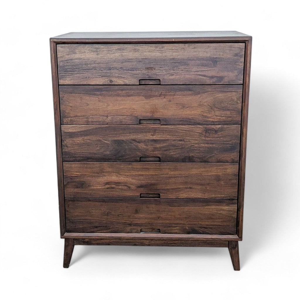 Crate & Barrel Steppe dresser, mid-century style, 5 drawers, dark finish.  
