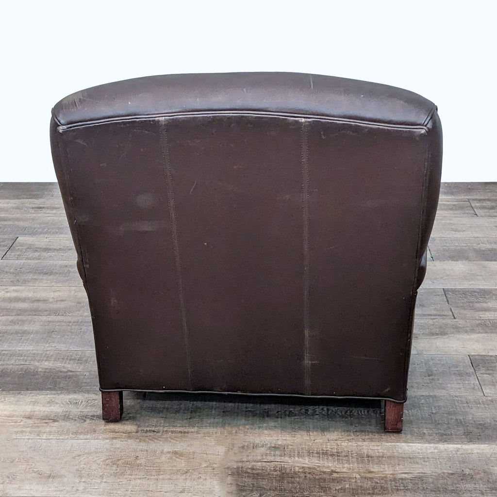 Classic Lee Industries Leather Armchair with Ottoman
