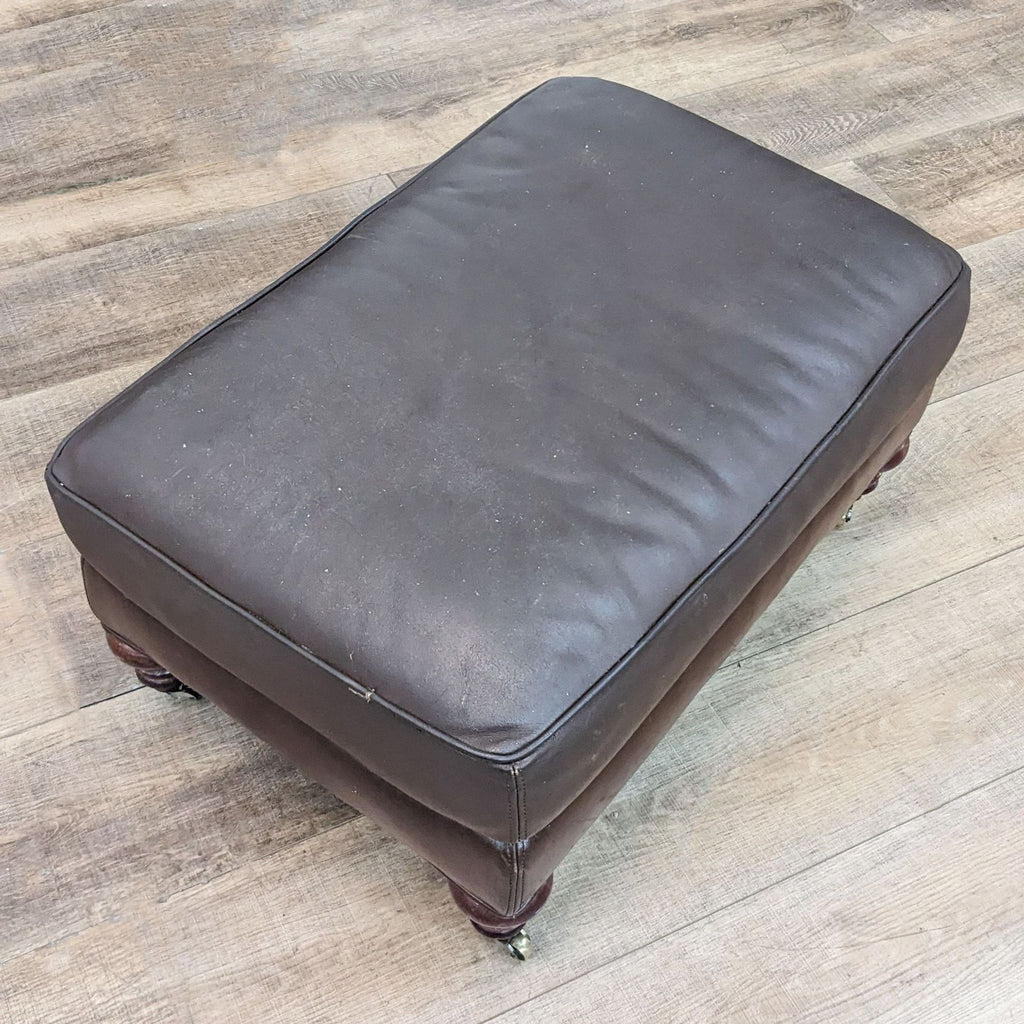 Classic Lee Industries Leather Armchair with Ottoman