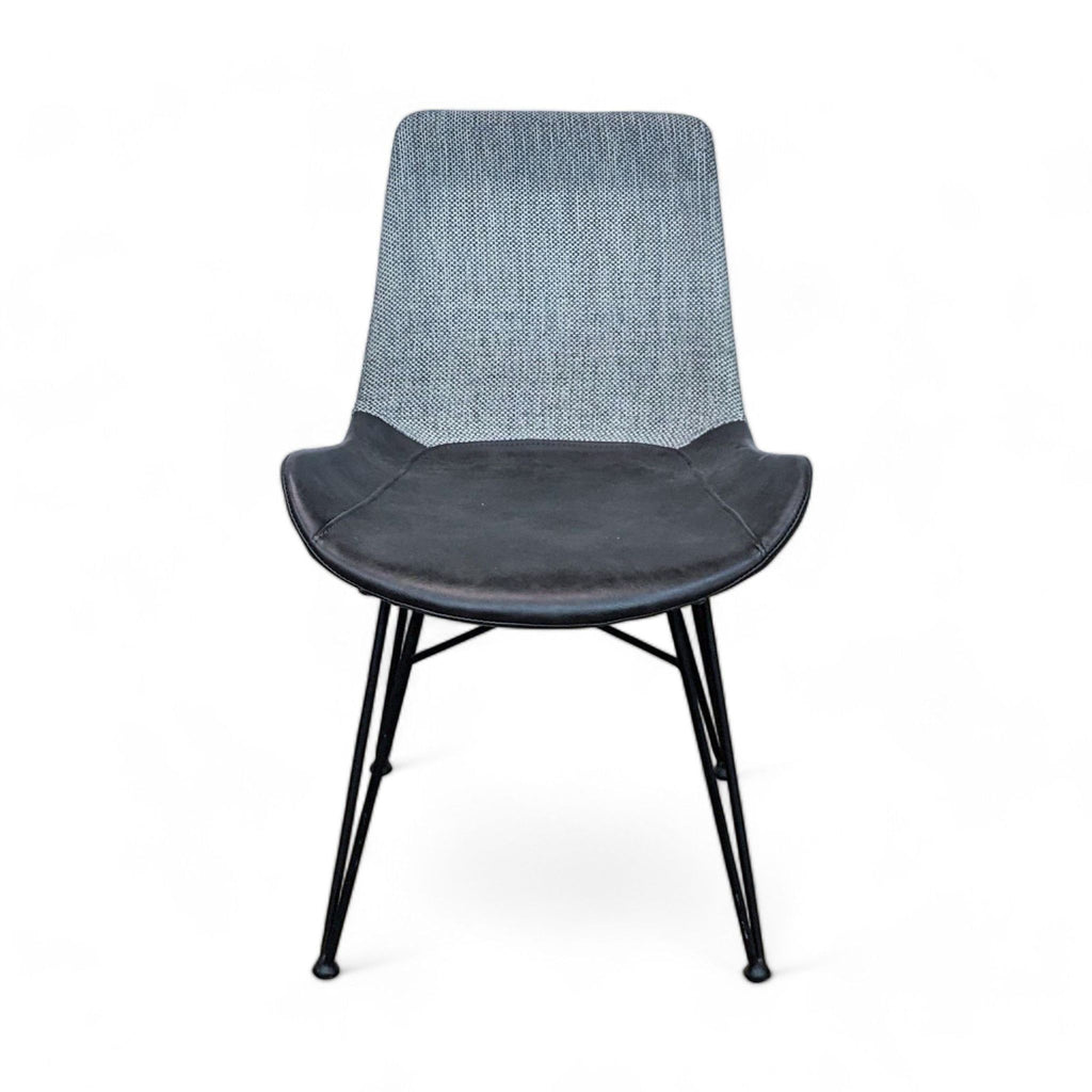 Euro Style Alisa Side Chair with black powder-coated base and soft leatherette seat on white background.