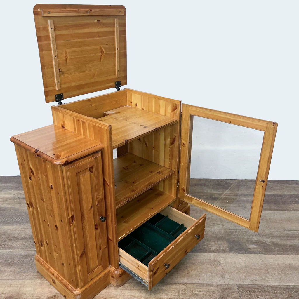 Cabinet by Ducal Furniture with open top and visible interior shelves.
