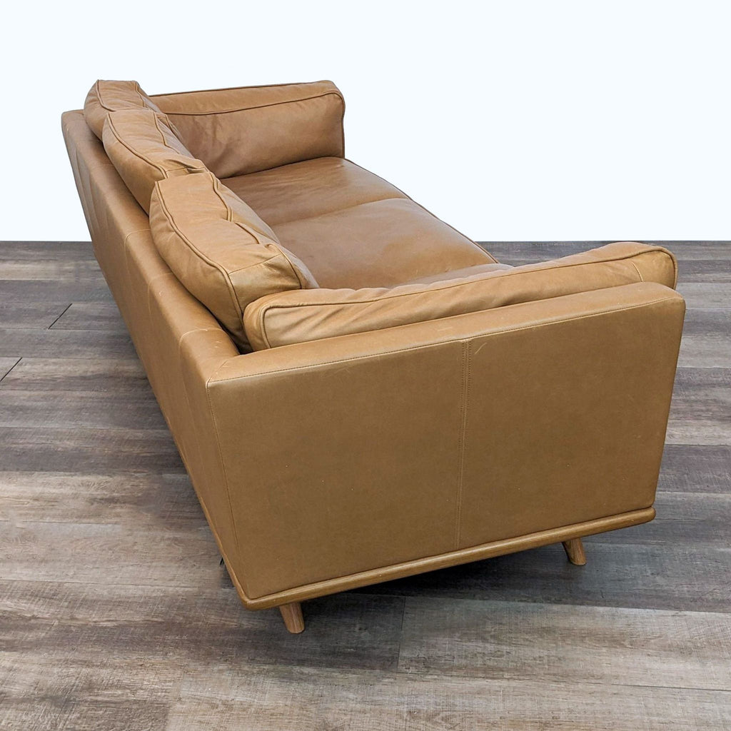 Article Timber Charme Tan Leather Sofa