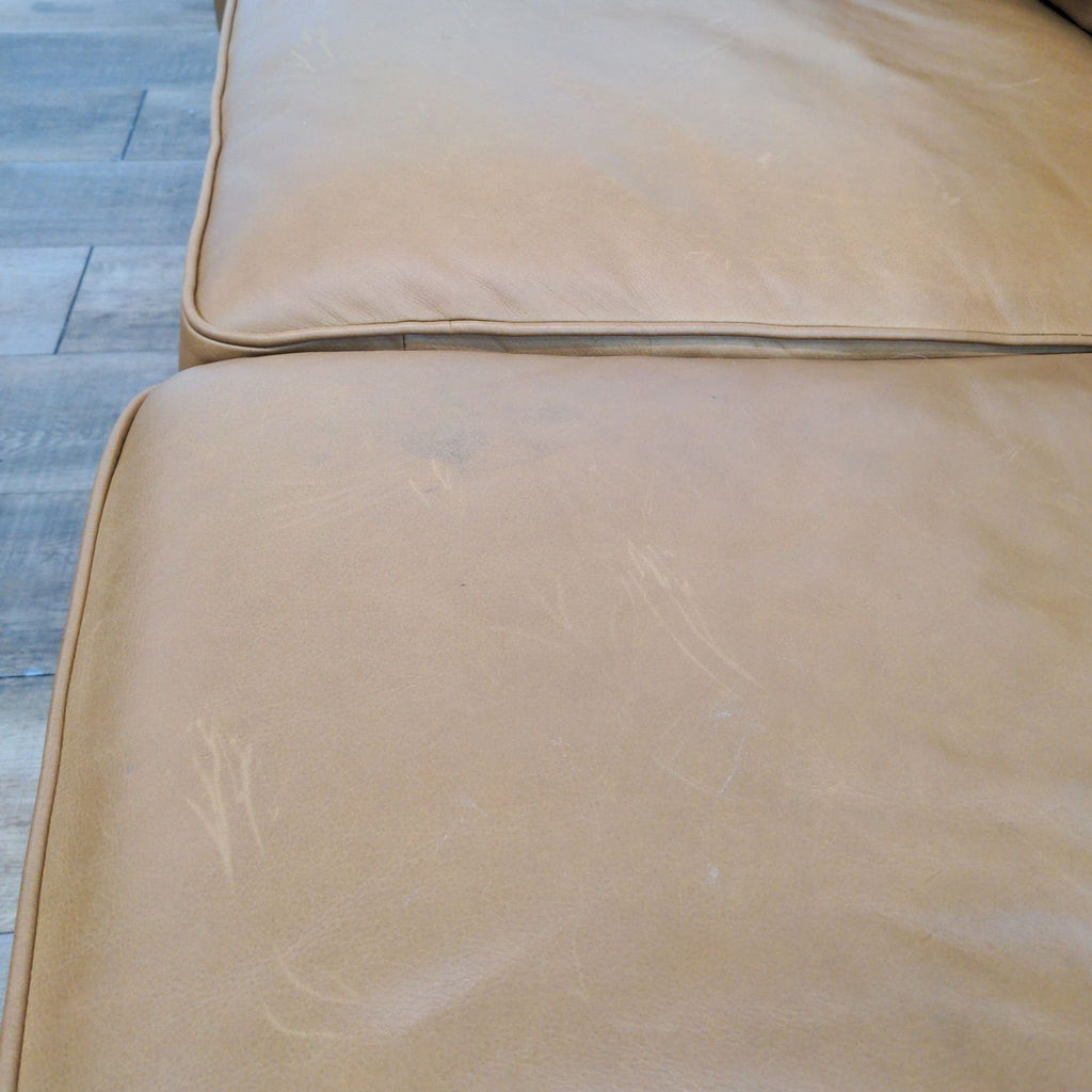 Article Timber Charme Tan Leather Sofa