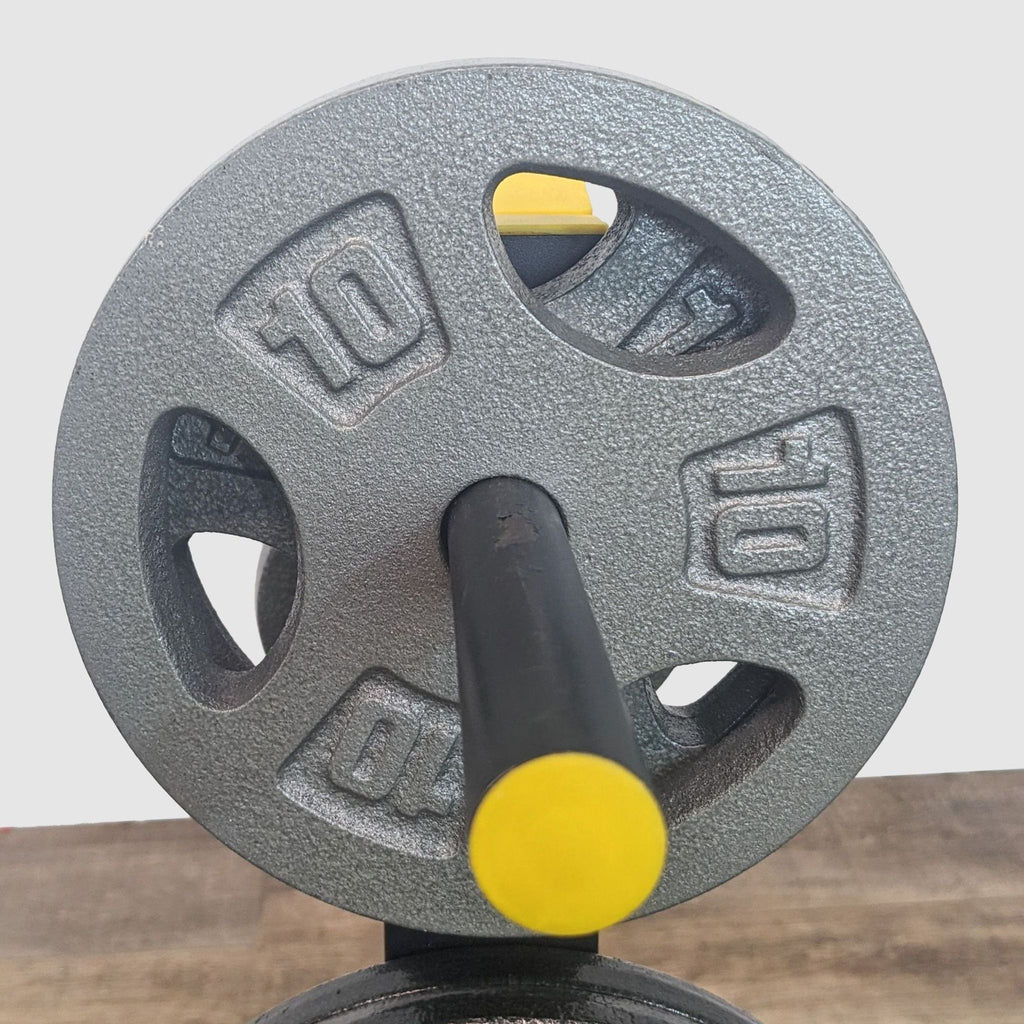 Barbell with Weight Plates and Storage Rack Set