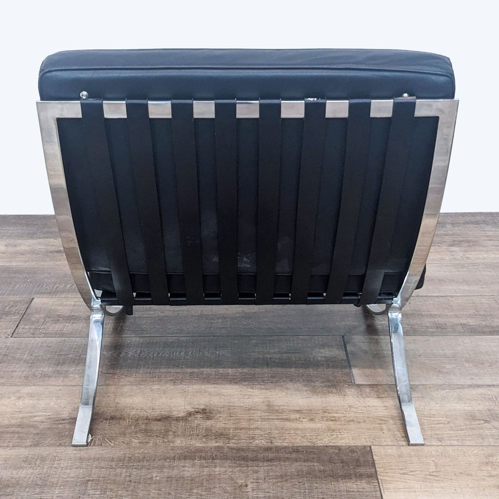 Barcelona Style Leather and Chrome Modern Lounge Chair