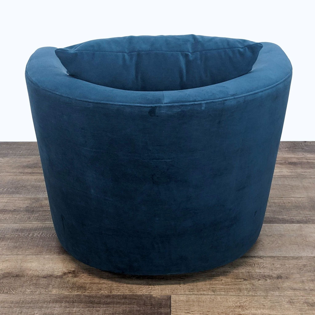 Blue Barrel Back Swivel Lounge Chair