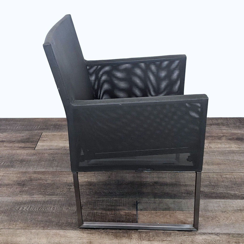 Crate And Barrel Dune Modern Black Outdoor Dining Chair