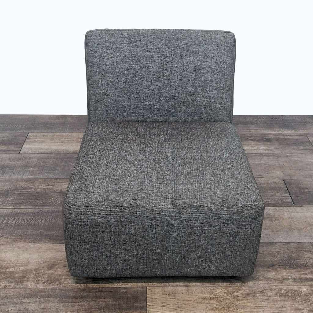 Contemporary Modern Slipper Chair in Charcoal Grey