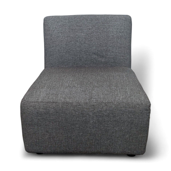 1. Dark gray Reperch slipper chair with clean modern lines and textured upholstery, isolated on a white background.