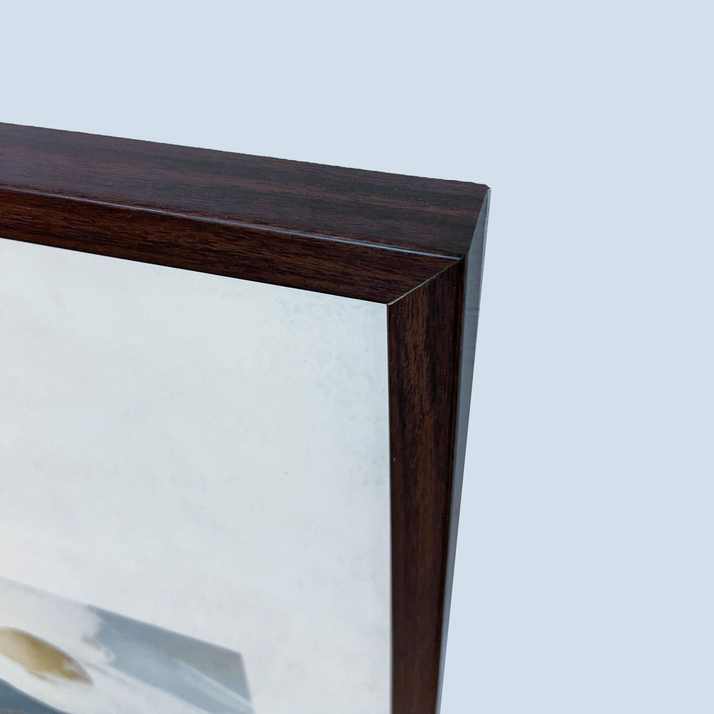 2. Close-up of a SpaceFrog painting frame corner showing the wood texture detail against a white background.