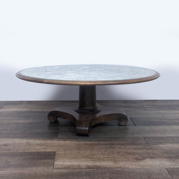 a round marble top dining table