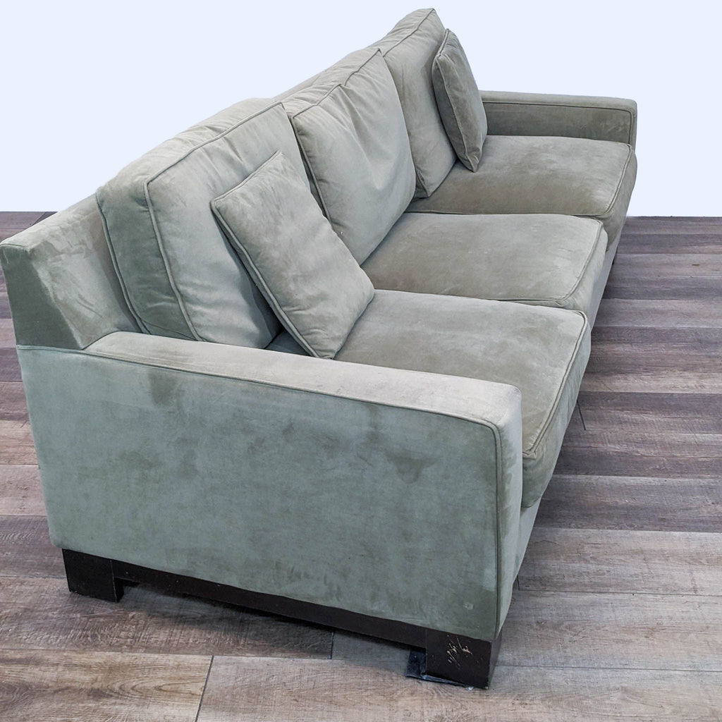 3. Side view of the Reperch 3-seater sleeper sofa showcasing its soft fabric and robust frame design.