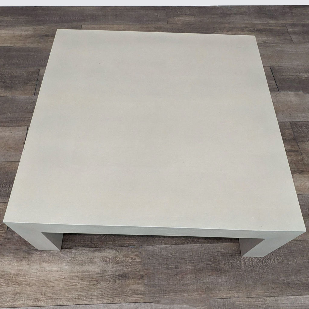 3. Top-down view of a Diamond Sofa coffee table crafted from natural finish solid mango wood, highlighting the table surface.